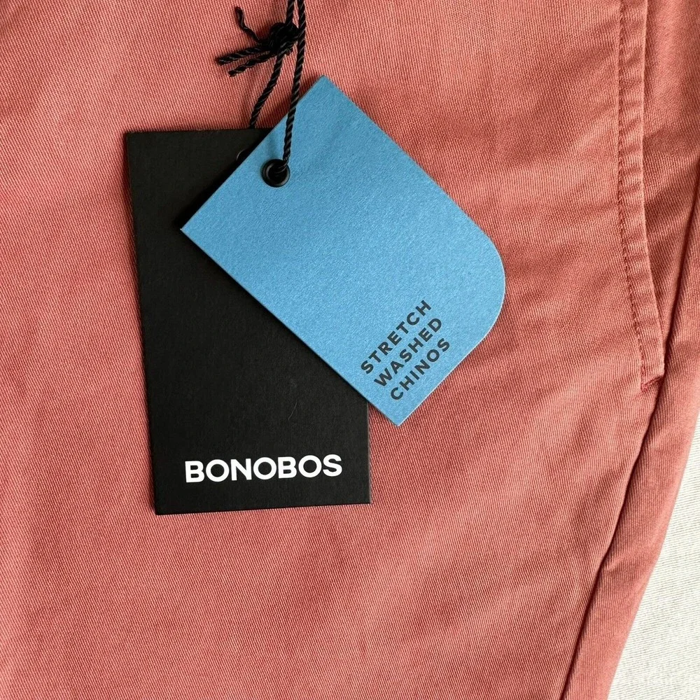 Bonobos Men's Shorts Stretch Washed Chino Coral 30 x 9 NEW - Picture 2 of 7